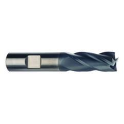 1/4 Dia. x 2-1/2 Overall Length 4-Flute .015 C/R Solid Carbide SE End Mill-Round Shank-Center Cut-AlTiN - Apex Tool & Supply