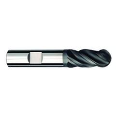 3/8" Dia. - 2-1/2" OAL - AlTiNX CBD-Ball End HP End Mill-4 FL - Apex Tool & Supply