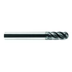 1/2" Dia. - 1" LOC - 3 OAL Ball Nose 5 FL Carbide S/E HP End Mill-AlCrNX - Apex Tool & Supply