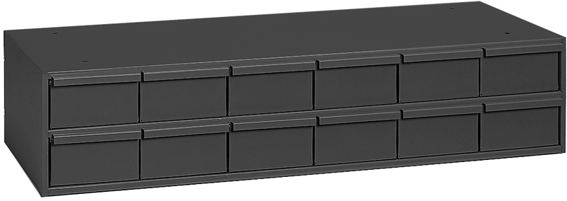 11-5/8" Deep - Steel - 12 Drawer Cabinet - for small part storage - Gray - Apex Tool & Supply