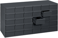 11-5/8" Deep - Steel - 30 Drawer Cabinet - for small part storage - Gray - Apex Tool & Supply