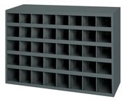 9" Deep Bin - Steel - 40 opening bin - for small part storage - Gray - Apex Tool & Supply