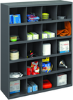 12" Deep Bin - Steel - Cabinet - 20 opening bin - for small part storage - Gray - Apex Tool & Supply