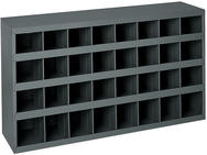 12" Deep Bin - Steel - Cabinet - 32 opening bin - for small part storage - Gray - Apex Tool & Supply
