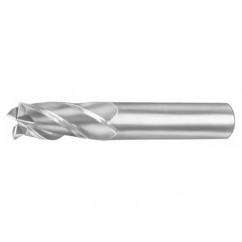 3.5mm Dia. x 57mm Overall Length 2-Flute Square End Solid Carbide SE End Mill-Round Shank-Center Cut-Uncoated - Apex Tool & Supply