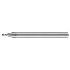 .022" Dia. - 1-1/2" OAL - AlTiN - CBD - 30° - Center Cut - Mini Ball End - EM - 2 FL - Apex Tool & Supply