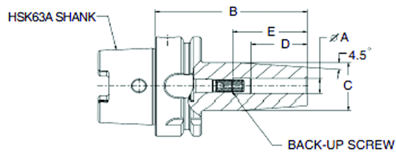 6mm HSK63A Shrink Fit Toolholder - 80mm Gauge Length - Apex Tool & Supply
