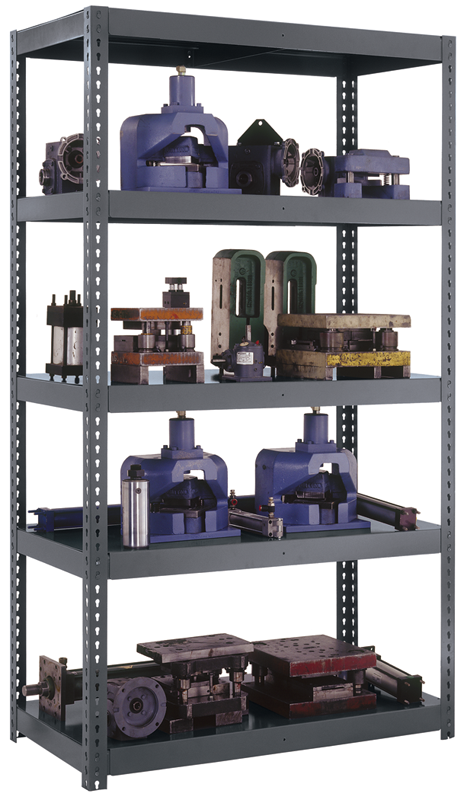 60 x 24 x 84'' - 5-Shelf Boltless Reinforced Shelving Unit (Gray) - Apex Tool & Supply