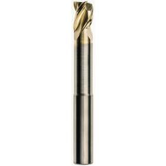 3/16 x 3/16 x 1/4 x 3 w/1 Reach .015 Radius 3 Flute Carbide M223N Streaker End Mill-ZrN - Apex Tool & Supply