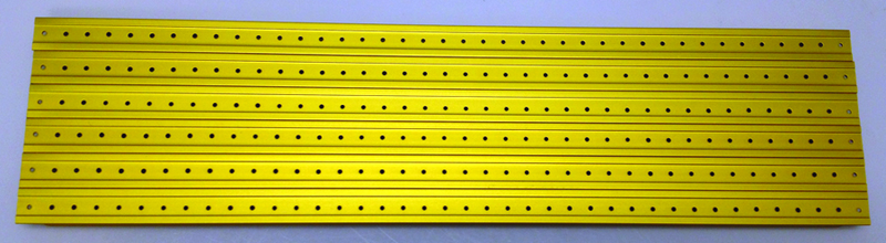 5/8" 6PC Milling T-Slot Cover Set; Anodized Aluminum Cover with Holes Drilled; 15-3/4" Long x 5/8" Wide - Apex Tool & Supply