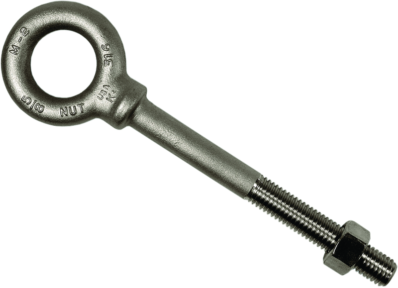 316 Stainless Steel Plain Pattern Nut Eye Bolt - 3/8-16 Thread; 3/4" Eye Dia. - Apex Tool & Supply