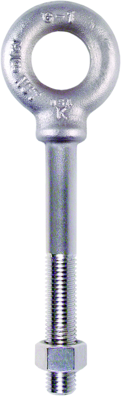 Plain Pattern Nut Eye Bolt - 1-8 Thread; 2" Eye Dia. - Apex Tool & Supply