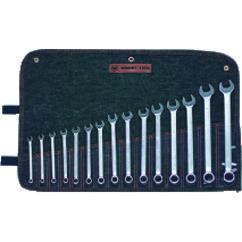 Wright Tool Metric Combination Wrench Set -- 15 Pieces; 12PT Chrome Plated; Includes Sizes: 7; 8; 9; 10; 11; 12; 13; 14; 15; 16; 17; 18; 19; 21; 22mm - Apex Tool & Supply