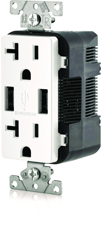 20 Amp; 125 Volt; Black USB Duplex Receptical - Apex Tool & Supply