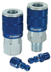 #A72458C - 1/4'' Body x 1/4 NPT (14-Pcs) - Blue Automotive Coupler & Plug Kit - Apex Tool & Supply