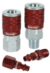 #A73458D - 1/4'' Body x 1/4 NPT (14-Pcs) - Red Industrial Coupler & Plug Kit - Apex Tool & Supply