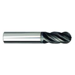 3/8 Dia. - 2-1/2" OAL Ball Nose AlCrN-X-EM - 4 FL - Apex Tool & Supply