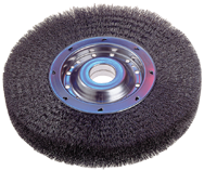 4-1/4" Diameter - 2" Arbor Hole - Crimped Steel Wire Straight Wheel - Apex Tool & Supply
