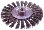 3" Diameter - 3/8" Arbor Hole - Knot Type Stainless Straight Wheel - Apex Tool & Supply