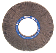 12" Diameter - 4-1/4" Arbor Hole - Rd Crimped Nylon Abrasive Straight Wheel - Apex Tool & Supply