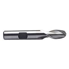1/2'' Dia. - 3'' OAL - Uncoated M-42 Cobalt - Ball End SE EM - 2 FL - Apex Tool & Supply