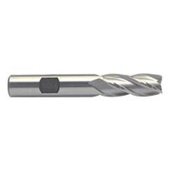 1/2 Dia. x 3-1/4 Overall Length 4-Flute Square End M-42 Cobalt SE End Mill-Round Shank-Center Cut-Uncoated - Apex Tool & Supply