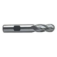 3/4'' Dia. - 3-7/8'' OAL - Uncoated M-42 Cobalt - Ball End SE EM - 4 FL - Apex Tool & Supply