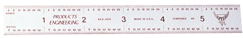 #401-012CT - 12'' Long - 4R Graduation - 1/2'' Wide - Certified Flexible Rule - Apex Tool & Supply