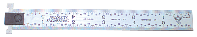 #402-H12 - 12'' Long - 4R Graduation - 1'' Wide - Hook Rule - Apex Tool & Supply