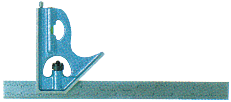 #52-388-012 - 12'' - 4R Graduation - Satin Chrome - 2 Piece Combination Square Set - Apex Tool & Supply