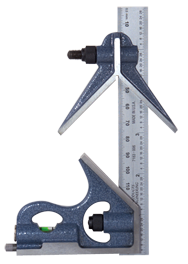 #7124-006H - 6'' - E/M Graduation - Regular Blade - 3 Piece Combinatioin Square Set - Apex Tool & Supply