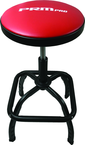 Shop Stool Heavy Duty- Air Adjustable with Square Foot Rest - Red Seat - Black Square Base - Apex Tool & Supply