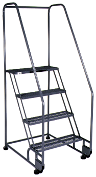 Model 2TR26; 2 Steps; 28 x 24'' Base Size - Tilt-N-Roll Ladder - Apex Tool & Supply