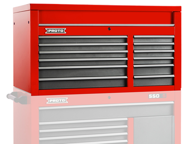 Proto® 550S 50" Top Chest - 12 Drawer, Safety Red and Gray - Apex Tool & Supply