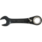 Proto® Black Chrome Combination Stubby Reversible Ratcheting Wrench 15 mm - Spline - Apex Tool & Supply