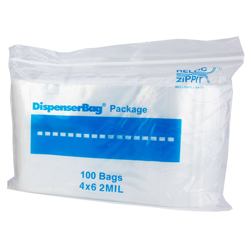 4″ × 6″ 2-MIL Clear Reloc Zippit Zipper Bags, Sold per Case of 1000 (10 boxes of 100 per case)