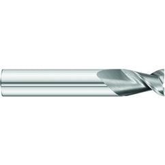 1/2 x 1/2 x 1-1/4 x 3 OAL Square 2 Flute Carbide End Mill for Aluminum - Round Shank- Uncoated - Apex Tool & Supply
