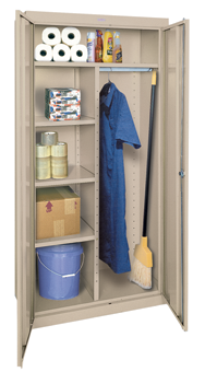 46 x 24 x 72" (Light Gray) - Combination Storage Cabinet with Doors - Apex Tool & Supply