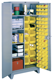 36 x 21 x 82'' (64 Bins Included) - Bin Storage Cabinet - Apex Tool & Supply