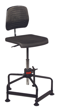 17" - 35" - Industrial Pneumatic Chair w/Back Depth / Back Height Adjustment - Apex Tool & Supply