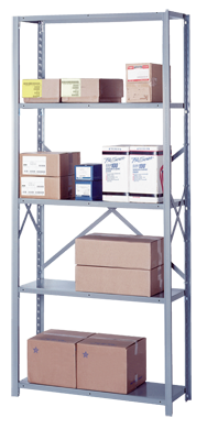 36 x 18 x 84'' - Open Style Flanged 18-Gauge Add-On Shelving Unit - Apex Tool & Supply