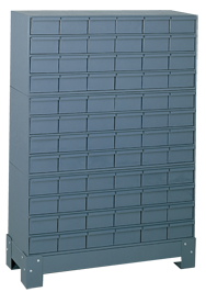 48-1/8 x 12-1/4 x 34-1/8'' (72 Compartments) - Steel Modular Parts Cabinet - Apex Tool & Supply