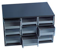 11 x 11 x 17'' (9 Compartments) - Steel Modular Parts Cabinet - Apex Tool & Supply