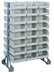 36 x 20 x 53'' - 2-Sided 16-Rail Bin Rack - Apex Tool & Supply