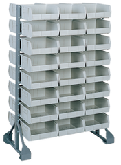 36 x 20 x 53'' - 2-Sided 16-Rail Bin Rack - Apex Tool & Supply