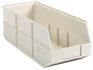 8-1/4 x 20-1/2 x 7'' - Beige Bin with 2 Dividers - Apex Tool & Supply