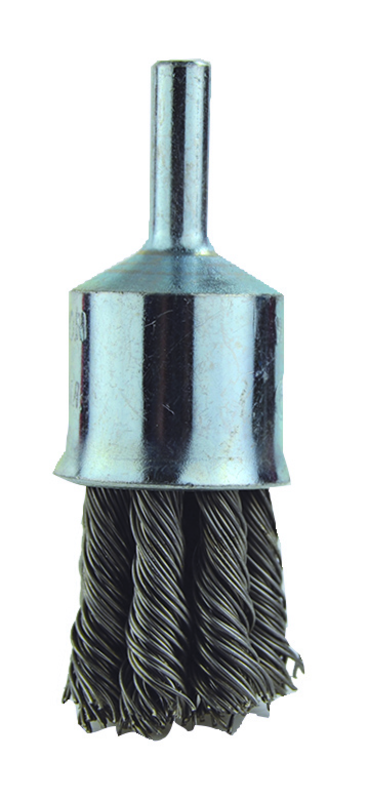 1" Diameter - 1/4" Shank - .006 Wire - End Brush - Apex Tool & Supply