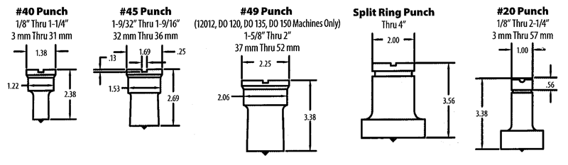 001830 No. 20 1/2 x 1" Oval Dies - Apex Tool & Supply