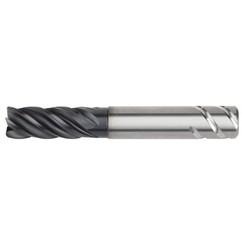 1/2x1/2x1-1/4x2-1/4x4 .015R 5FL Carbide End Mill-Round Shank-AlTiN - Apex Tool & Supply