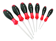 7 Piece - T9; T10; T15; T20; T25; T27; T30 - Torx Ball Ened SoftFinish® Cushion Grip Screwdriver Set - Apex Tool & Supply